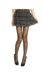 Black Fashionable Patterned Pantyhose. 