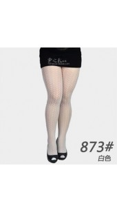 White Fashionable Patterned Pantyhose. 