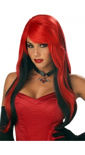 Red and Black Long Wig.