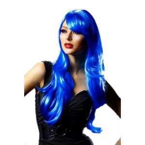Sexy Flame Blue Medium Full Length Wig.