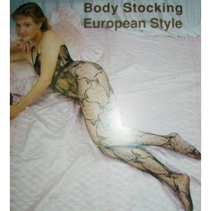 Black Lace Tie and Bow Full Bodysuit. 