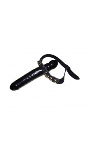 Strict Leather Soft penis Mouth Gag With Soft Dildo.