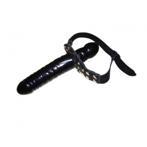 Strict Leather Soft penis Mouth Gag With Soft Dildo.