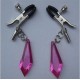 Sensual Adjustable Nipple Clamps With Coloured Rhinestone Detail in in three Colours.