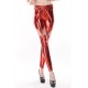 Red Three Pc Stretch Spandex Leggings With Stretch Shorts With Four Garters in One Size.