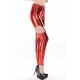 Red Three Pc Stretch Spandex Leggings With Stretch Shorts With Four Garters in One Size.