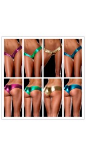 Metallic Spandex Stretch Thong-Shorts in Three Colour's and Four Sizes. 