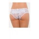 White Lace Mesh Crotchless Briefs in Sizes Medium to 3XL