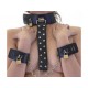 Black Leather Neck Collar With Wrist Restrains.