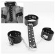 Black Leather Neck Collar With Wrist Restrains.