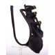 Black Men's C-String With Front Pouch and Penis Cage.